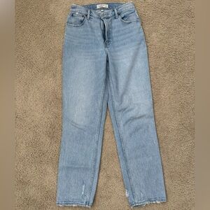 Abercrombie & Fitch Women's Straight Leg Jeans in Light Blue